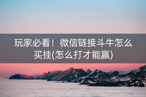 玩家必看！微信链接斗牛怎么买挂(怎么打才能赢)