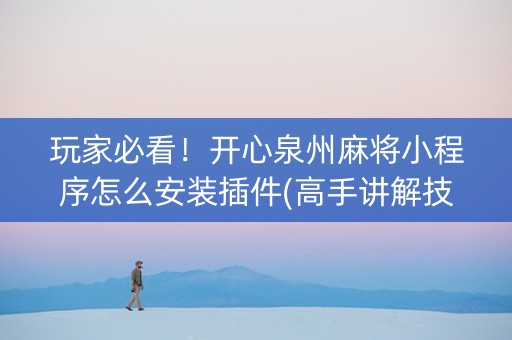 玩家必看！开心泉州麻将小程序怎么安装插件(高手讲解技术)