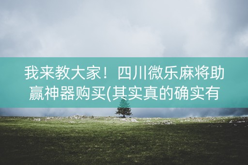 我来教大家！四川微乐麻将助赢神器购买(其实真的确实有挂)