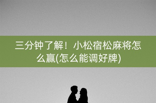 三分钟了解！小松宿松麻将怎么赢(怎么能调好牌)