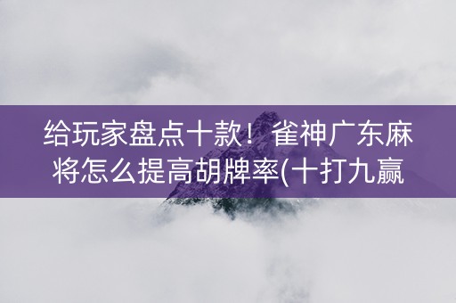 给玩家盘点十款！雀神广东麻将怎么提高胡牌率(十打九赢的打法)