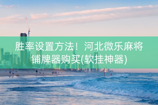 胜率设置方法！河北微乐麻将铺牌器购买(软挂神器)