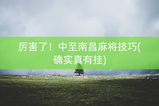 厉害了！中至南昌麻将技巧(确实真有挂)