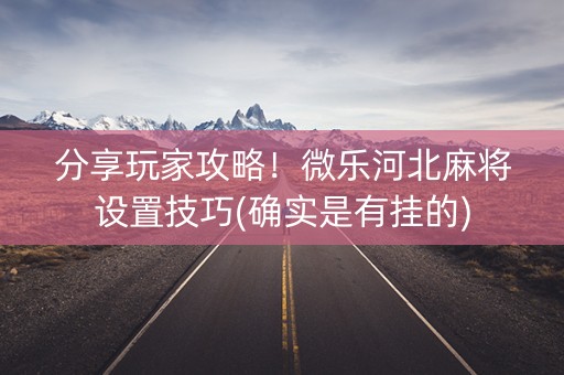 分享玩家攻略！微乐河北麻将设置技巧(确实是有挂的)