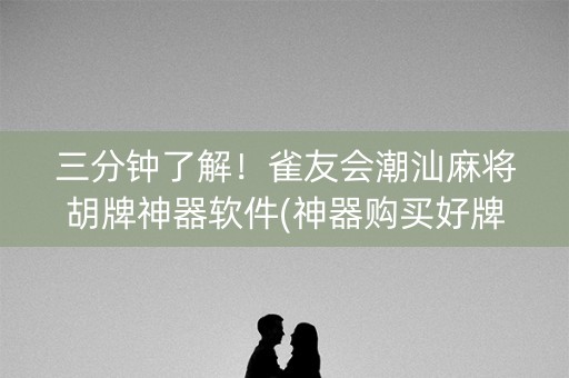 三分钟了解！雀友会潮汕麻将胡牌神器软件(神器购买好牌规律)