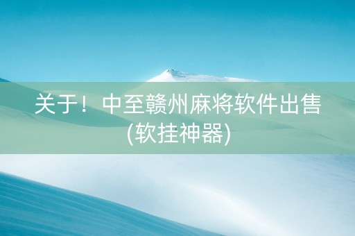 关于！中至赣州麻将软件出售(软挂神器)
