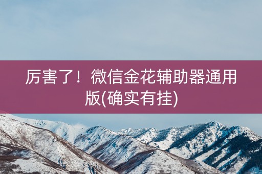 厉害了！微信金花辅助器通用版(确实有挂)