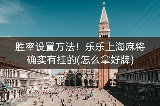 胜率设置方法！乐乐上海麻将确实有挂的(怎么拿好牌)