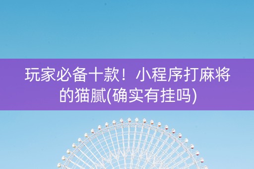 玩家必备十款！小程序打麻将的猫腻(确实有挂吗)