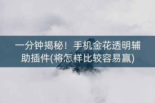 一分钟揭秘！手机金花透明辅助插件(将怎样比较容易赢)