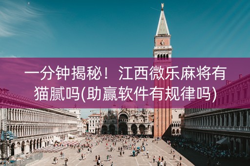 一分钟揭秘！江西微乐麻将有猫腻吗(助赢软件有规律吗)
