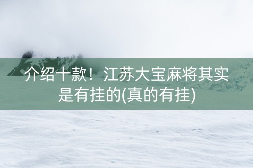 介绍十款！江苏大宝麻将其实是有挂的(真的有挂)