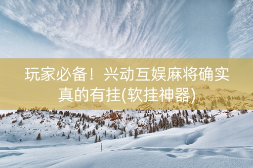 玩家必备！兴动互娱麻将确实真的有挂(软挂神器)