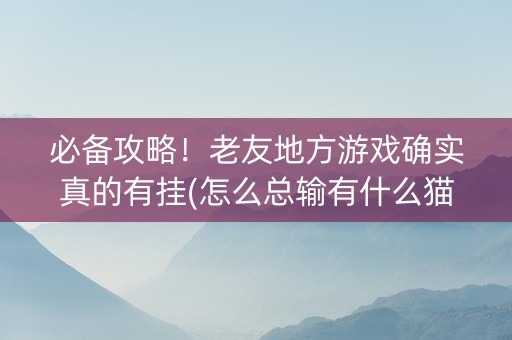 必备攻略！老友地方游戏确实真的有挂(怎么总输有什么猫腻)