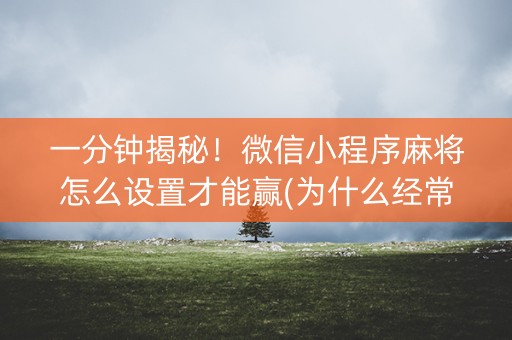 一分钟揭秘！微信小程序麻将怎么设置才能赢(为什么经常输)