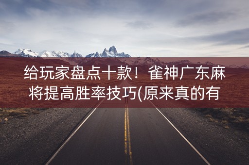 给玩家盘点十款！雀神广东麻将提高胜率技巧(原来真的有挂)