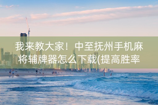 我来教大家！中至抚州手机麻将辅牌器怎么下载(提高胜率软件)