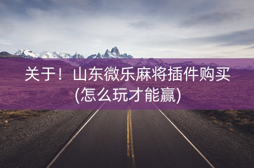 关于！山东微乐麻将插件购买(怎么玩才能赢)
