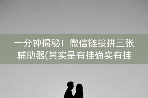 一分钟揭秘！微信链接拼三张辅助器(其实是有挂确实有挂)