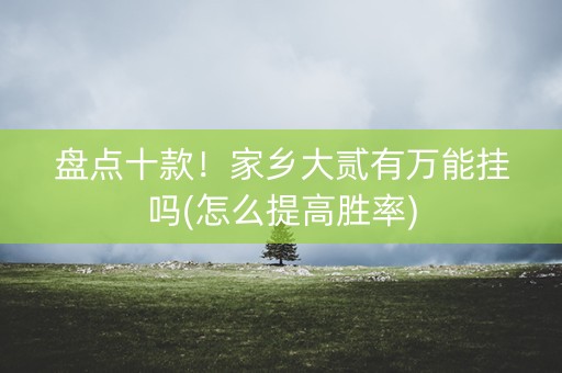 盘点十款！家乡大贰有万能挂吗(怎么提高胜率)