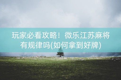 玩家必看攻略！微乐江苏麻将有规律吗(如何拿到好牌)