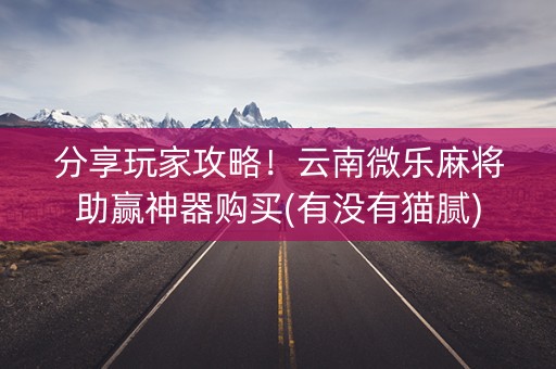 分享玩家攻略！云南微乐麻将助赢神器购买(有没有猫腻)