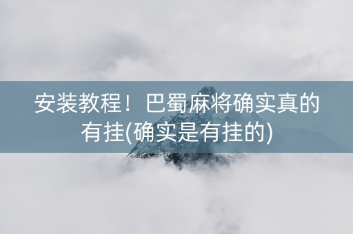 安装教程！巴蜀麻将确实真的有挂(确实是有挂的)