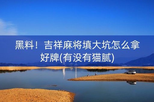 黑料！吉祥麻将填大坑怎么拿好牌(有没有猫腻)