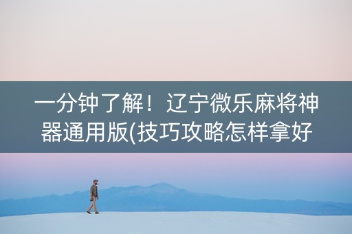 一分钟了解！辽宁微乐麻将神器通用版(技巧攻略怎样拿好牌)