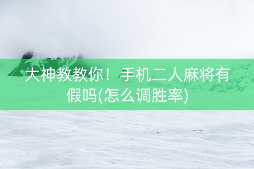 大神教教你！手机二人麻将有假吗(怎么调胜率)