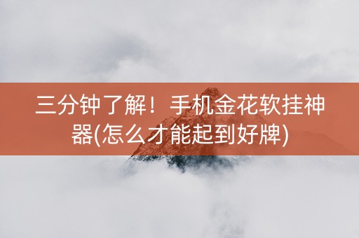 三分钟了解！手机金花软挂神器(怎么才能起到好牌)