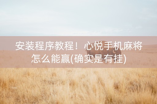 安装程序教程！心悦手机麻将怎么能赢(确实是有挂)