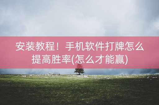 安装教程！手机软件打牌怎么提高胜率(怎么才能赢)