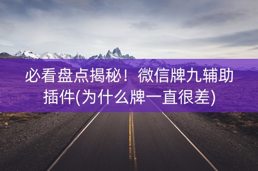 必看盘点揭秘！微信牌九辅助插件(为什么牌一直很差)