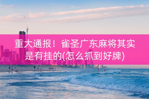 重大通报！雀圣广东麻将其实是有挂的(怎么抓到好牌)