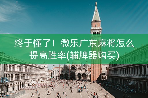 终于懂了！微乐广东麻将怎么提高胜率(辅牌器购买)