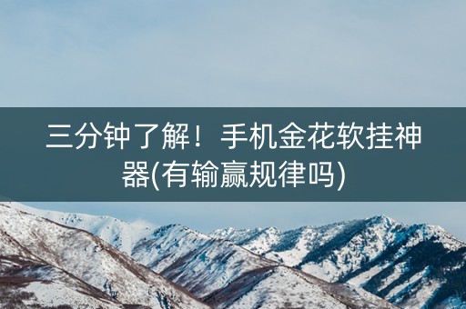 三分钟了解！手机金花软挂神器(有输赢规律吗)