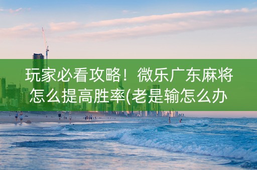 玩家必看攻略！微乐广东麻将怎么提高胜率(老是输怎么办)