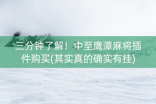 三分钟了解！中至鹰潭麻将插件购买(其实真的确实有挂)