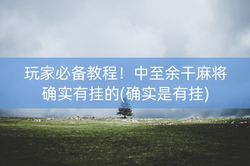 玩家必备教程！中至余干麻将确实有挂的(确实是有挂)