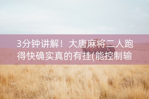 3分钟讲解！大唐麻将二人跑得快确实真的有挂(能控制输赢吗)