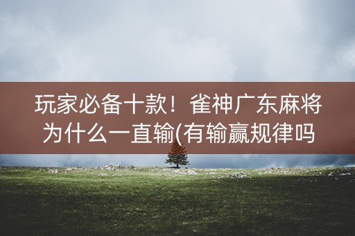 玩家必备十款！雀神广东麻将为什么一直输(有输赢规律吗)