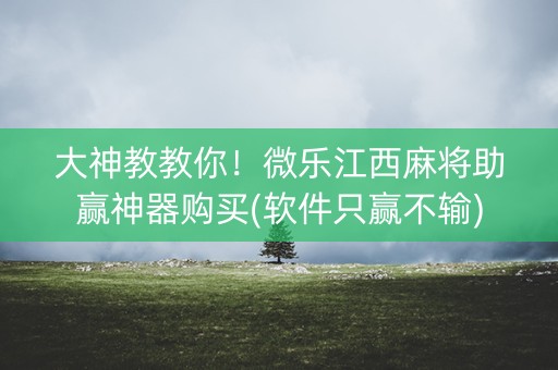 大神教教你！微乐江西麻将助赢神器购买(软件只赢不输)