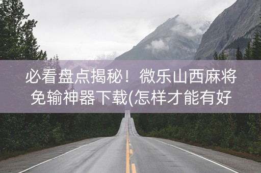 必看盘点揭秘！微乐山西麻将免输神器下载(怎样才能有好牌)