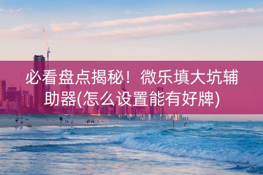 必看盘点揭秘！微乐填大坑辅助器(怎么设置能有好牌)