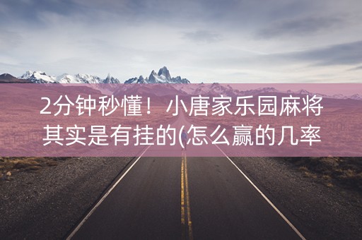 2分钟秒懂！小唐家乐园麻将其实是有挂的(怎么赢的几率大)