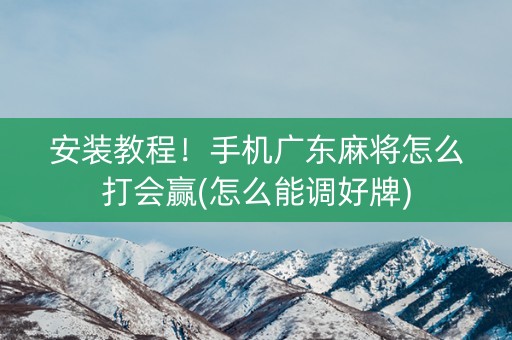 安装教程！手机广东麻将怎么打会赢(怎么能调好牌)