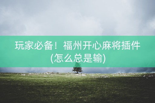 玩家必备！福州开心麻将插件(怎么总是输)