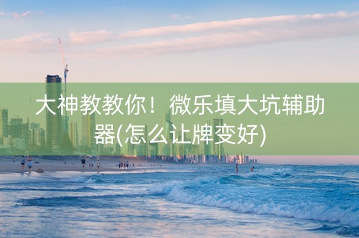大神教教你！微乐填大坑辅助器(怎么让牌变好)