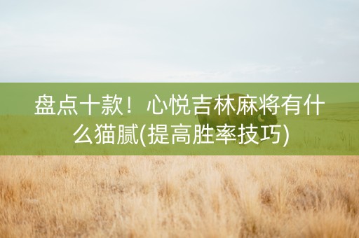 盘点十款！心悦吉林麻将有什么猫腻(提高胜率技巧)